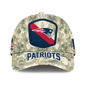 New England Patriots Camo 2023 Salute To Service Personalized Classic Baseball Cap
