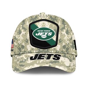 New York Jets Camo 2023 Salute To Service Personalized Classic Baseball Cap