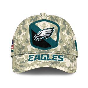 Philadelphia Eagles Camo 2023 Salute To Service Personalized Classic Baseball Cap