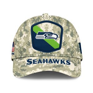 Seattle Seahawks Camo 2023 Salute To Service Personalized Classic Baseball Cap