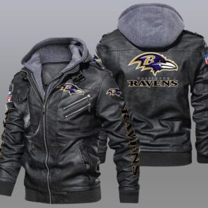 Baltimore Ravens Black Brown Leather Jacket LIZ215