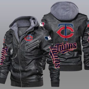 Minnesota Twins Black Brown Leather Jacket LIZ218