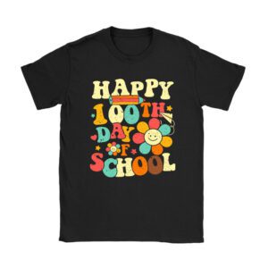 Retro Groovy Happy 100 Days Of School Teacher And Student Unisex T-Shirt TH1171