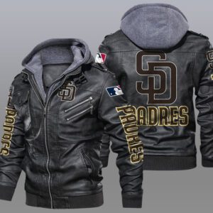San Diego Padres Black Brown Leather Jacket LIZ220
