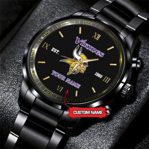 Minnesota Vikings NFL Black Fashion Personalized Sport Watch BW1351