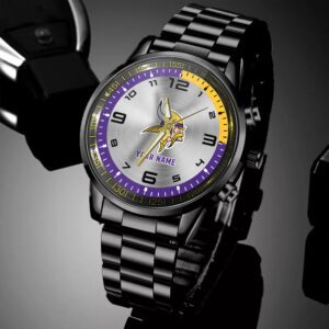Minnesota Vikings NFL Personalized Black Hand Sport Watch Gifts For Fans BW1445
