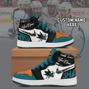 San Jose Sharks NHL Personalized AJ1 Sneakers Jordan 1 Shoes For Fan JWG1052