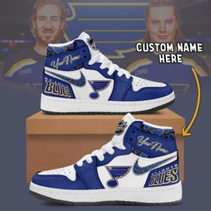 St Louis Blues NHL Personalized AJ1 Sneakers Jordan 1 Shoes For Fan JWG1053