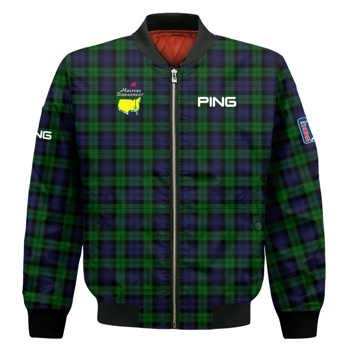 Masters Tournament Ping Golf Bomber Jacket Sports Green Purple Black Watch Tartan Plaid Bomber Jacket GBJ1377