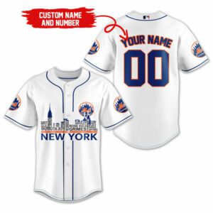 New York Mets MLB Teams Custom Name And Number Baseball Jersey BTL1260