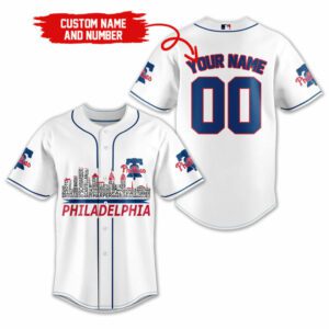 Philadelphia Phillies MLB Teams Custom Name And Number Baseball Jersey BTL1267