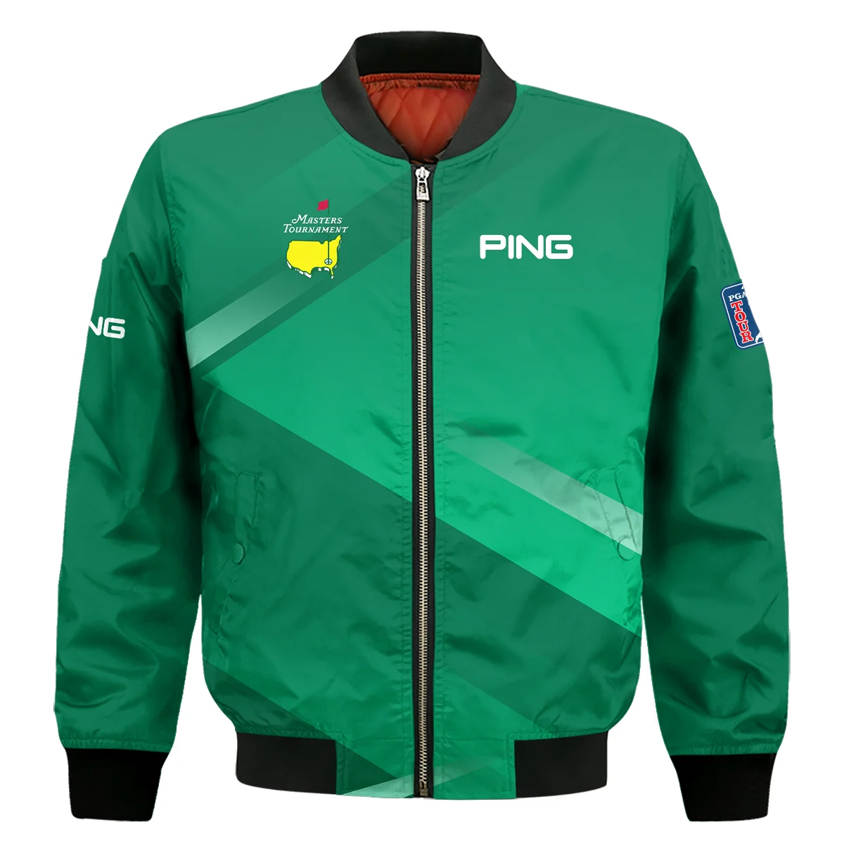 Ping Masters Tournament Golf Bomber Jacket Green Gradient Pattern Sports Bomber Jacket GBJ1373