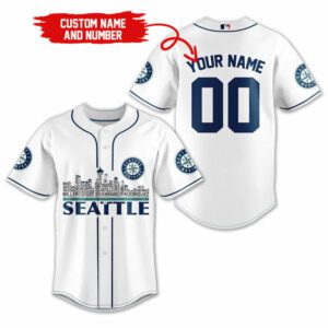 Seattle Mariners MLB Teams Custom Name And Number Baseball Jersey BTL1268