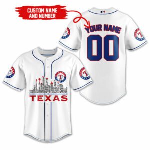 Texas Rangers MLB Teams Custom Name And Number Baseball Jersey BTL1263