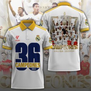 Hala Real Madrid 36 Campeones Final Champion Trophy 2024 Polo Shirt For Fans TRM1004