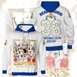 Hala Real Madrid 36 Campeones Final Champion Trophy 2024 Unisex 3D Hoodie For Fans HRM1020