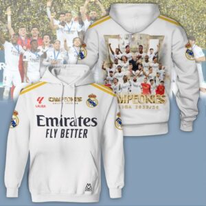 Hala Real Madrid 36 Campeones Final Champion Trophy 2024 Unisex 3D Hoodie For Fans HRM1028
