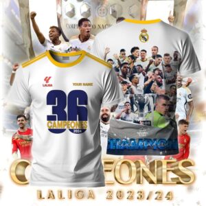 Hala Real Madrid 36 Campeones Final Champion Trophy 2024 Unisex 3D T-Shirt For Fans TRM1015
