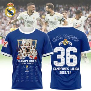 Hala Real Madrid 36 Campeones Final Champion Trophy 2024 Unisex 3D T-Shirt For Fans TRM1017