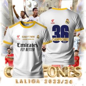 Hala Real Madrid 36 Campeones Final Champion Trophy 2024 Unisex 3D T-Shirt For Fans TRM1025
